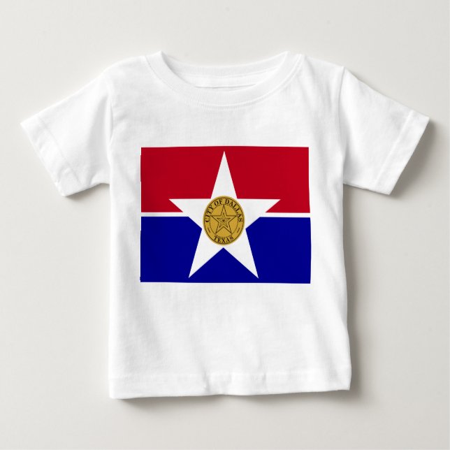 Camiseta bebé con bandera de Dallas, EE.UU. (Anverso)