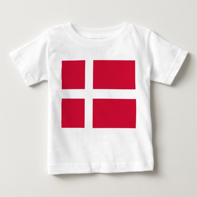 Camiseta bebé con bandera de Dinamarca (Anverso)