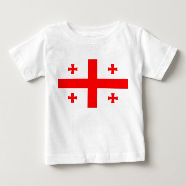 Camiseta bebé con bandera de Georgia (Anverso)