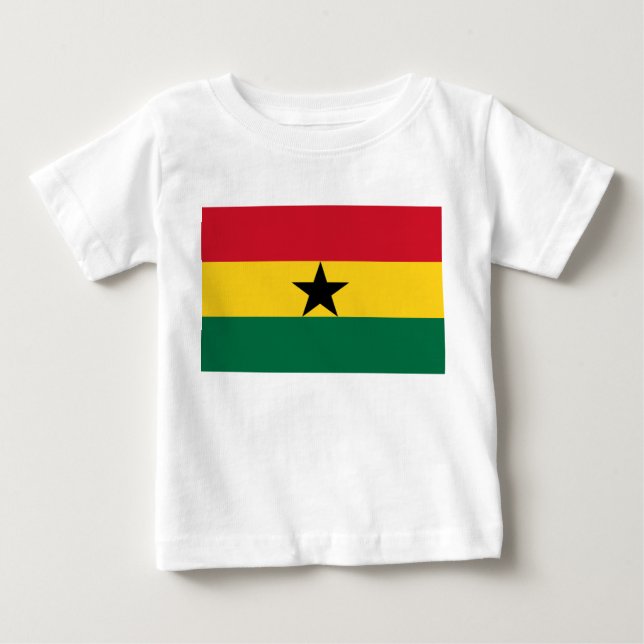 Camiseta bebé con bandera de Ghana (Anverso)