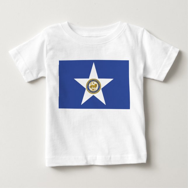 Camiseta bebé con bandera de Houston, EE.UU. (Anverso)