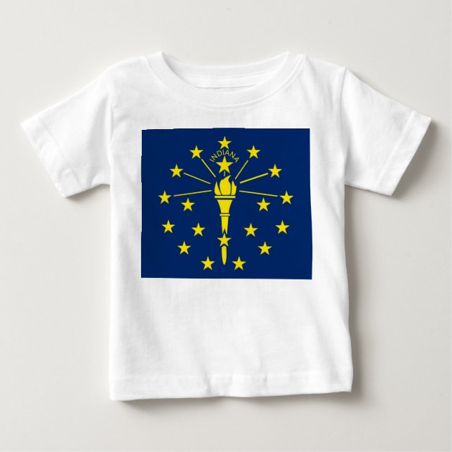 Camiseta bebé con bandera de Indiana (Anverso)