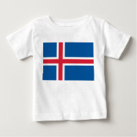 Camiseta bebé con bandera de Islandia
