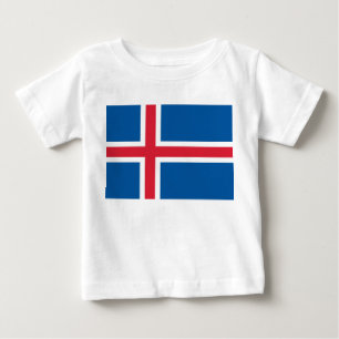 Camiseta bebé con bandera de Islandia