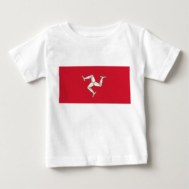 Camiseta bebé con bandera de la Isla de Man, Reino (Anverso)