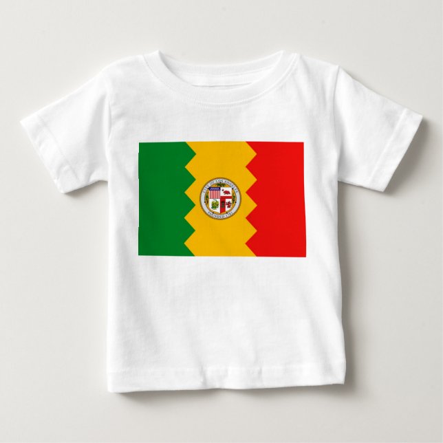 Camiseta bebé con bandera de Los Ángeles, EE.UU. (Anverso)