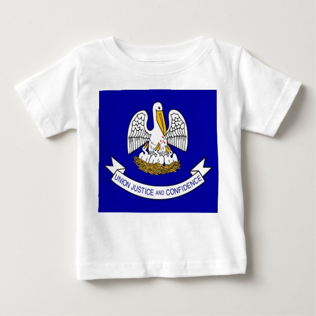 Camiseta bebé con bandera de Luisiana (Anverso)