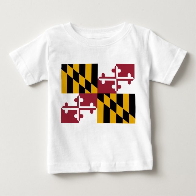Camiseta bebé con bandera de Maryland, EE.UU. (Anverso)