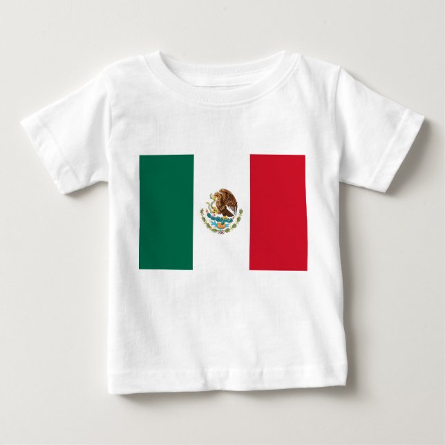 Camiseta bebé con bandera de México (Anverso)