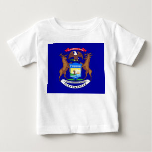 Camiseta bebé con bandera de Michigan, EE.UU.