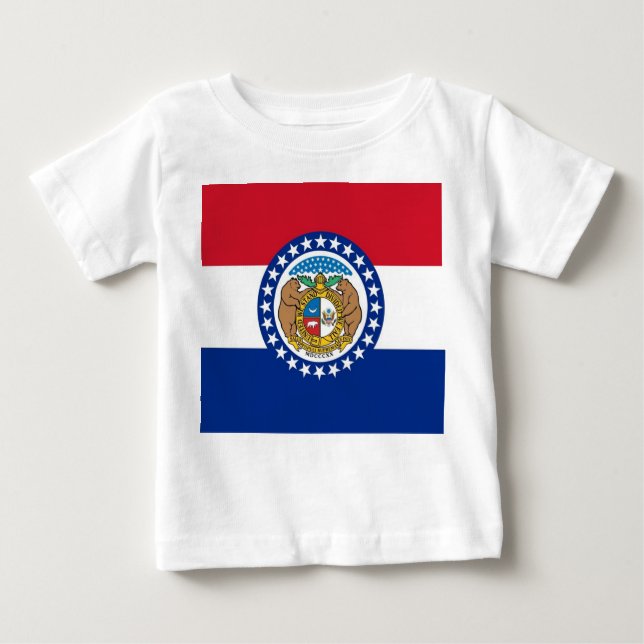Camiseta bebé con bandera de Misuri, EE.UU. (Anverso)