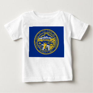 Camiseta bebé con bandera de Nebraska