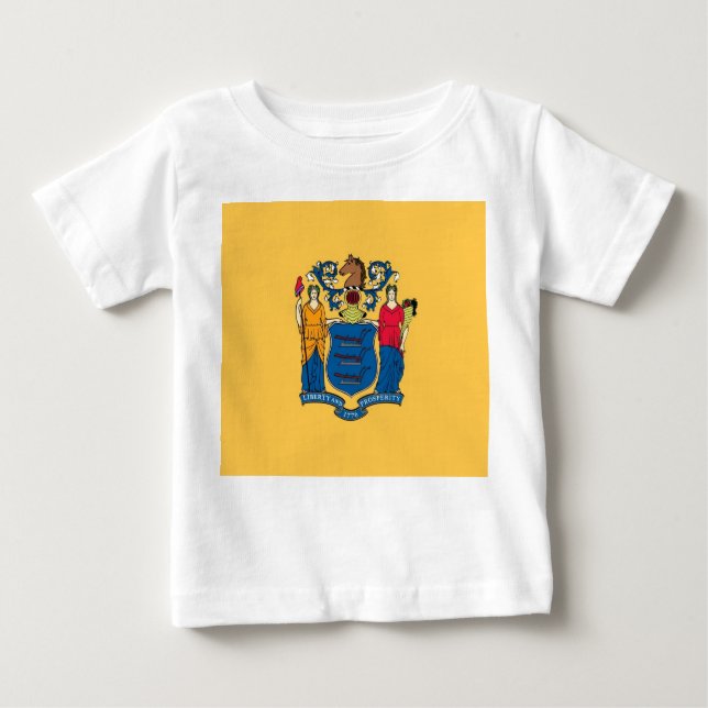 Camiseta bebé con bandera de Nueva Jersey, EE.UU. (Anverso)