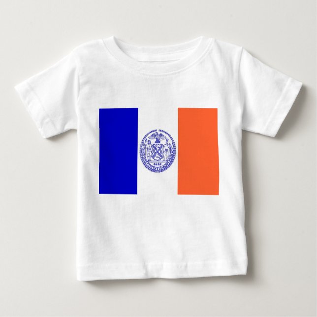 Camiseta bebé con bandera de Nueva York, EE.UU. (Anverso)