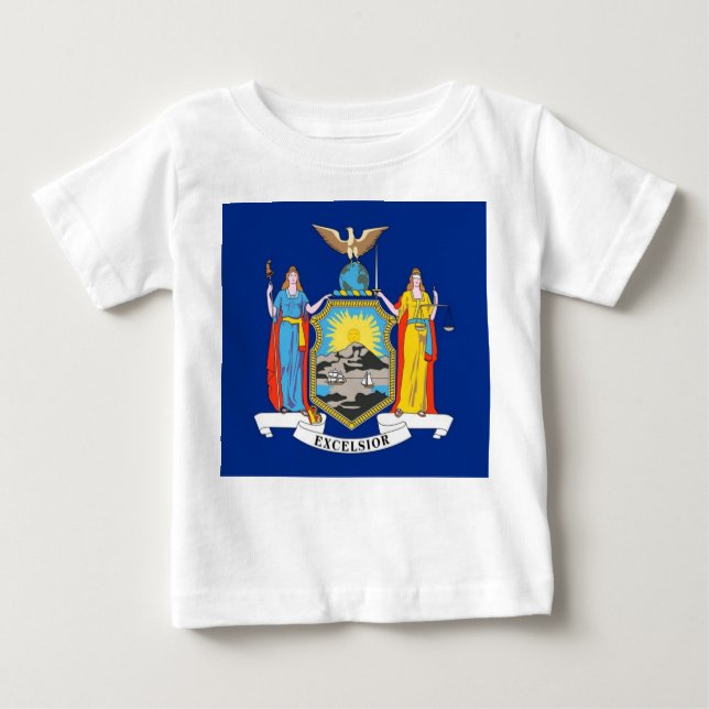 Camiseta bebé con bandera de Nueva York, EE.UU. (Anverso)