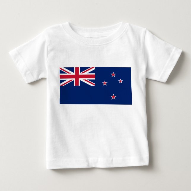 Camiseta bebé con bandera de Nueva Zelanda (Anverso)
