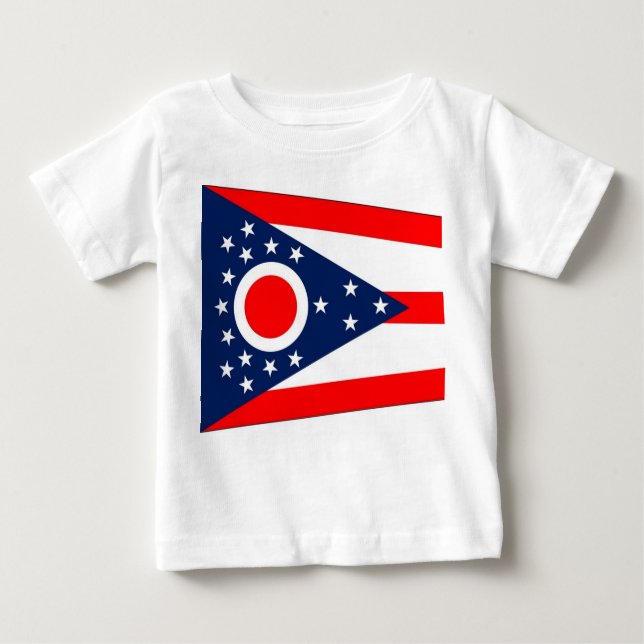 Camiseta bebé con bandera de Ohio, EE.UU. (Anverso)