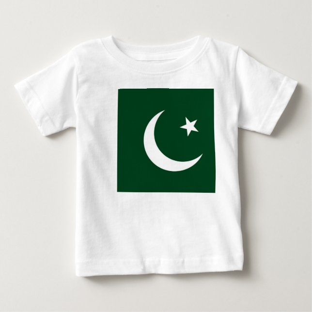 Camiseta bebé con bandera de Pakistán (Anverso)