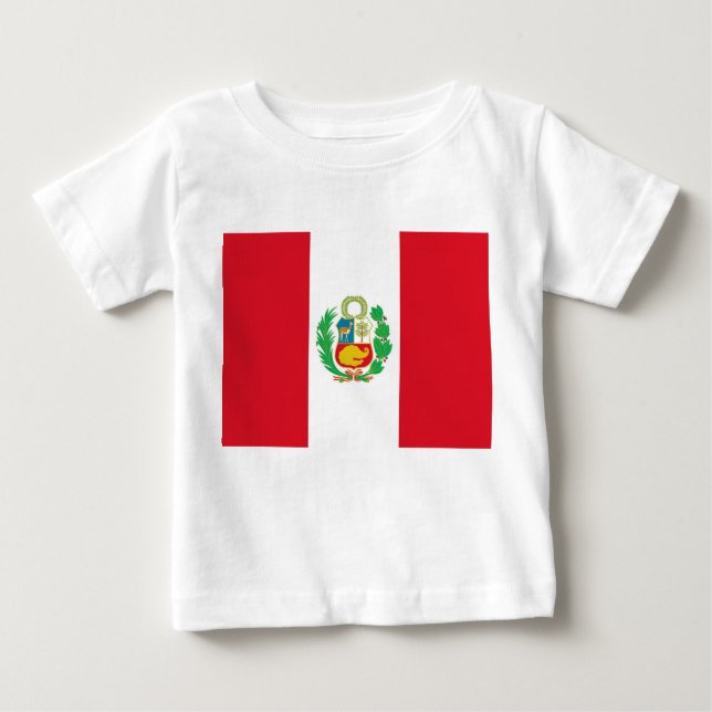 Camiseta bebé con bandera de Perú (Anverso)