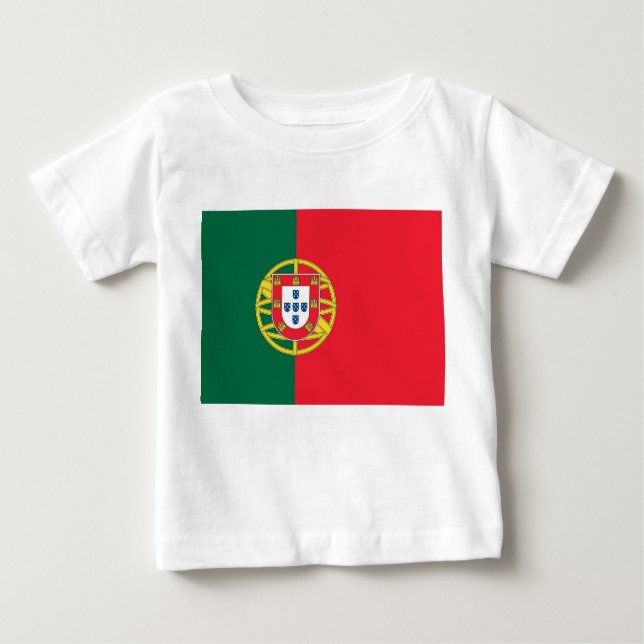 Camiseta bebé con bandera de Portugal (Anverso)