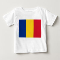 Camiseta bebé con bandera de Rumania