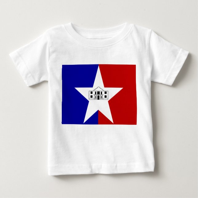 Camiseta bebé con bandera de San Antonio, EE.UU. (Anverso)