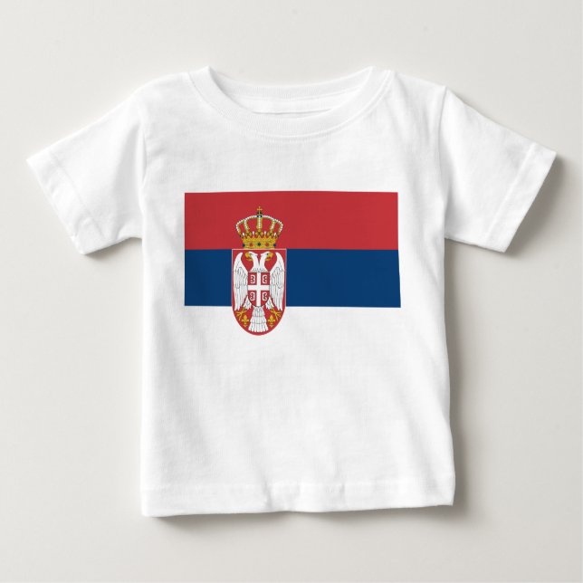 Camiseta bebé con bandera de Serbia (Anverso)