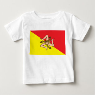 Camiseta bebé con bandera de Sicilia, Italia