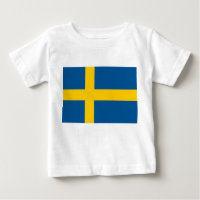 Camiseta bebé con bandera de Suecia