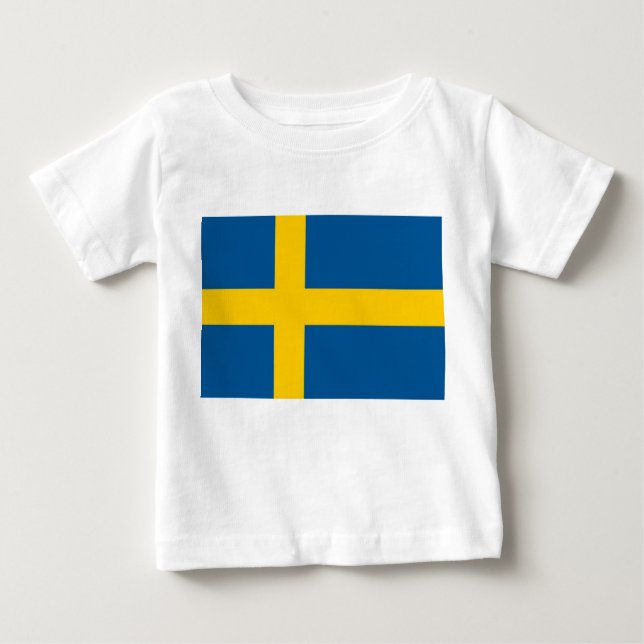 Camiseta bebé con bandera de Suecia (Anverso)