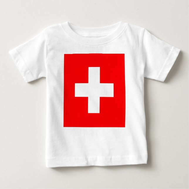 Camiseta bebé con bandera de Suiza (Anverso)