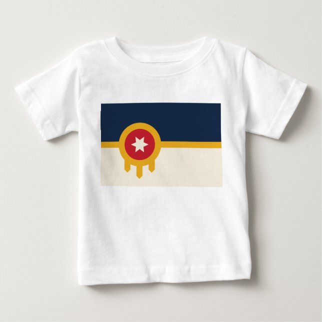 Camiseta bebé con bandera de Tulsa, Oklahoma (Anverso)
