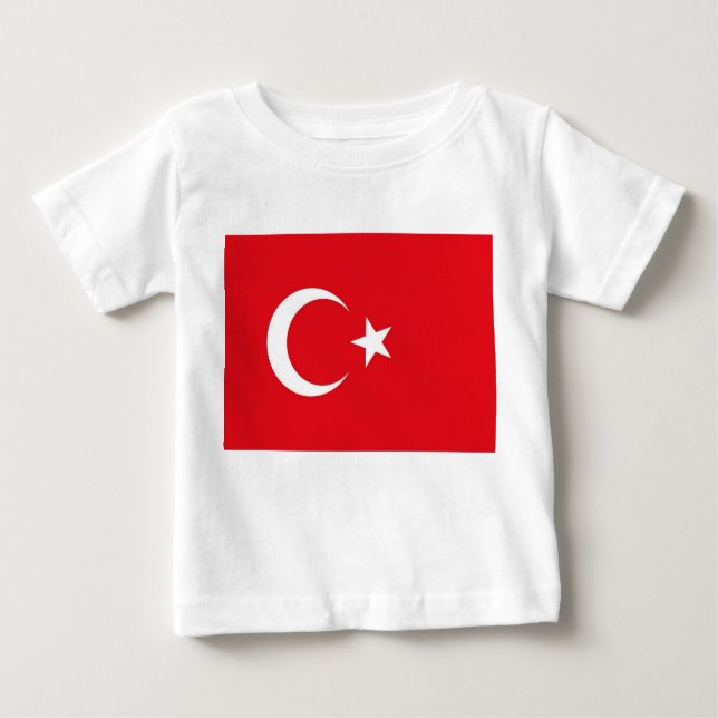 Camiseta bebé con bandera de Turquía (Anverso)