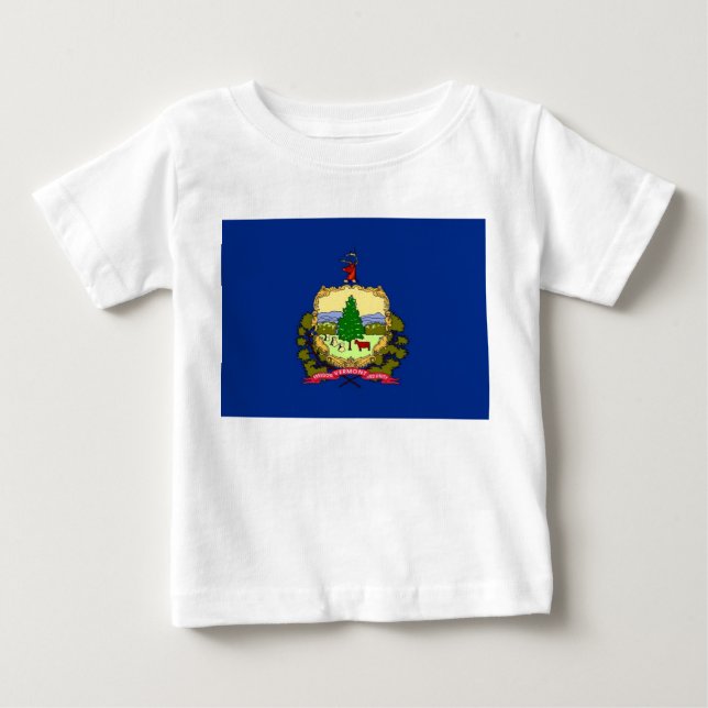 Camiseta bebé con bandera de Vermont, EE.UU. (Anverso)