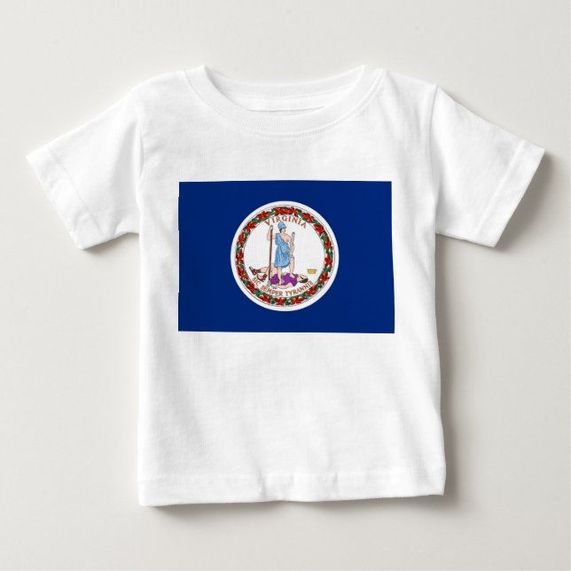 Camiseta bebé con bandera de Virginia, EE.UU. (Anverso)