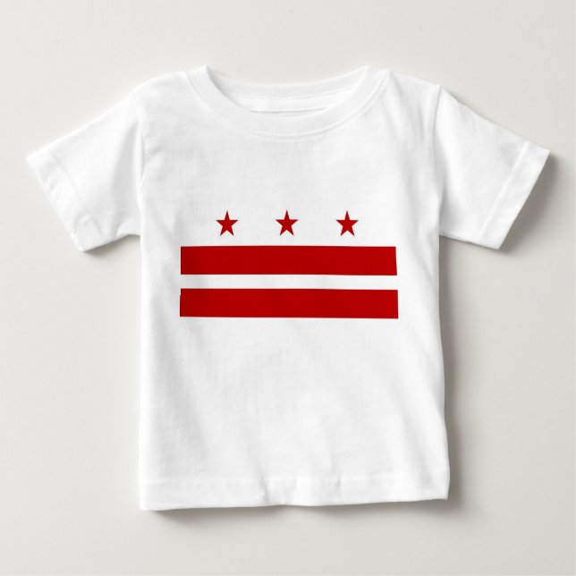 Camiseta bebé con bandera de Washington D.C., EE.U (Anverso)