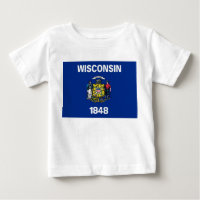 Camiseta bebé con bandera de Wisconsin, EE.UU.