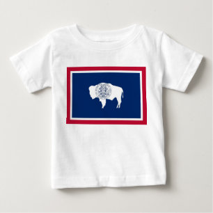 Camiseta bebé con bandera de Wyoming, EE.UU.