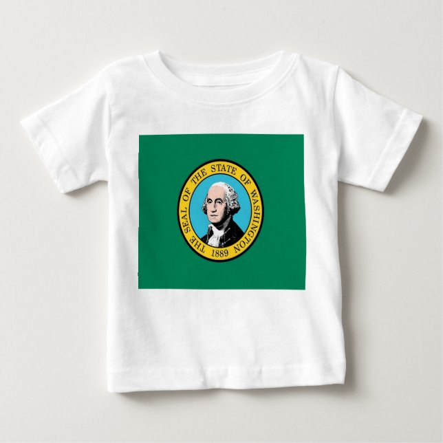 Camiseta bebé con bandera del estado de Washington (Anverso)