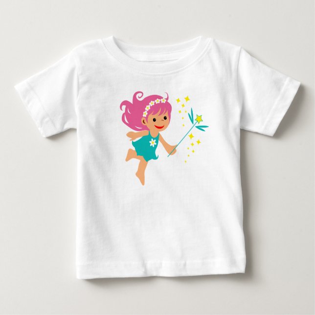 Camiseta bebé con chica de hadas (Anverso)