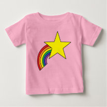 Camiseta bebé con diseño de estrella arco iris y a