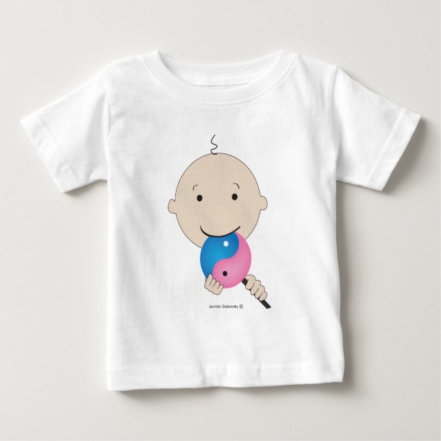 Camiseta - bebé con el lollipop de yang del yin (Anverso)