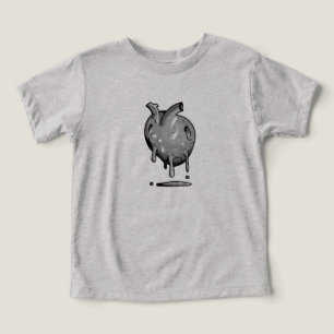 camiseta bebé corazón gris sobre gris