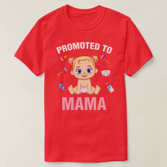 Camiseta Bebé Cute Promocionado A Mama Est 2023 Cumpleaños (Diseño del anverso)