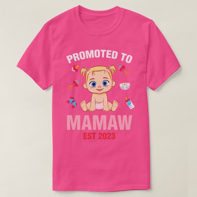 Camiseta Bebé Cute Promocionado A Mamaw Est 2023 Cumpleaños (Diseño del anverso)