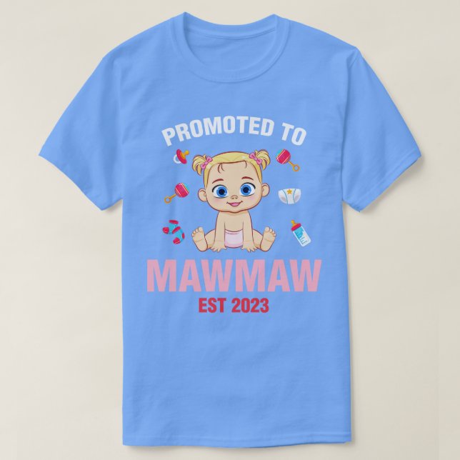Camiseta Bebé Cute Promocionado A Mawmaw Est 2023 Cumpleaño (Diseño del anverso)