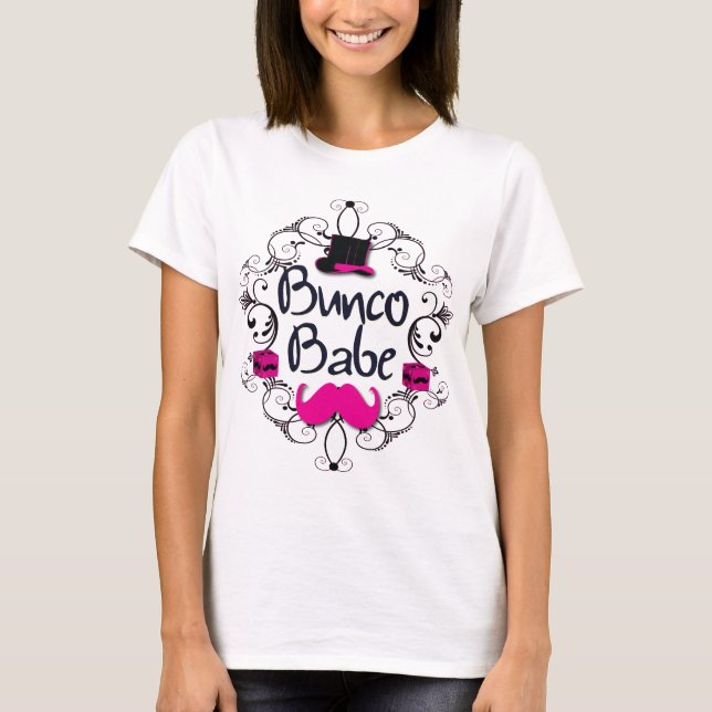Camiseta Bebé de Bunco con el sombrero de copa rosado y el (Anverso)
