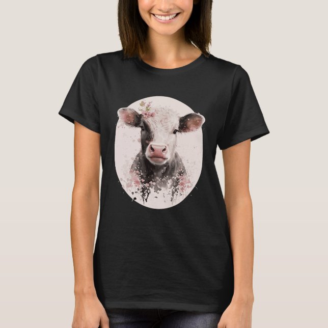 Camiseta Bebé de cerezo Cow Calf Granja japonesa Sakura (Anverso)