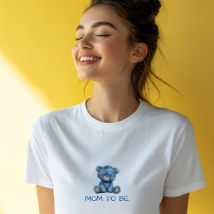 Camiseta Bebé de ducha de agua azul oso de peluche