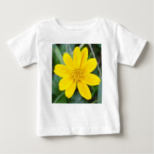 Camiseta bebé de flores amarillas soleadas